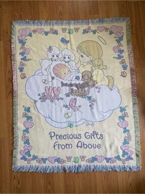 Precious Moments Pastel Yellow 'Precious Gifts From Above' Baby Throw Blanket